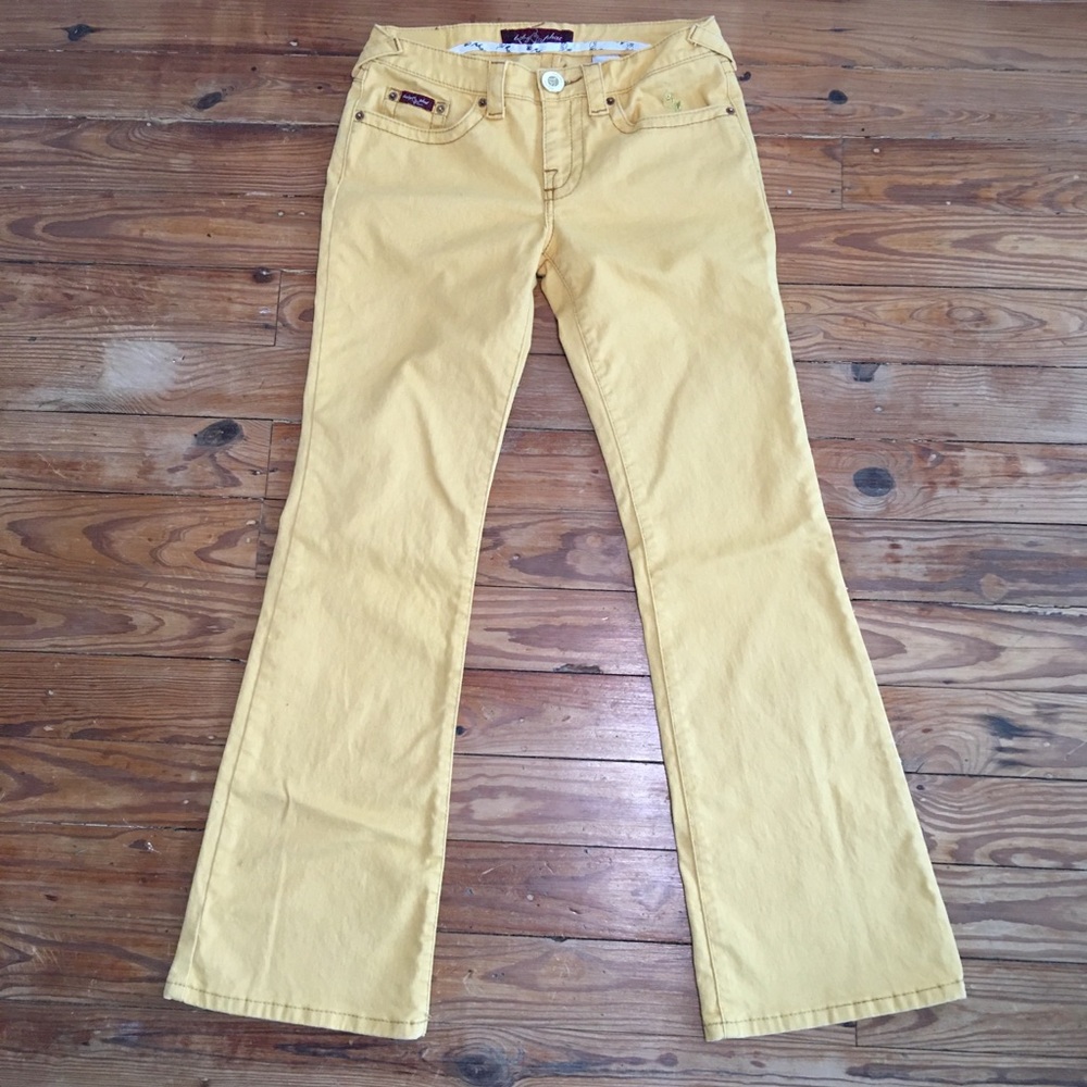 Baby Phat yellow flares size 9